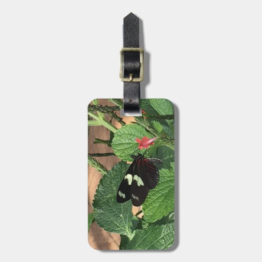 Zwart-gele vlinder bagagelabel (Voorkant verticaal)