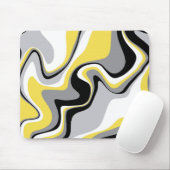 Zwart-gele vloeistof Abstract Muismat (Met muis)