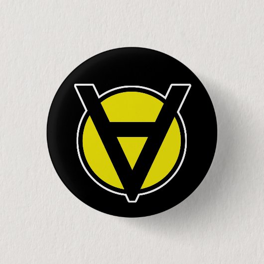 Zwart-gele vrijwilliger Pin - Voluntaryisme Ronde Button 3,2 Cm (Voorkant)