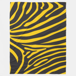 Zwart-gele Zebra afdrukken Fleece Deken