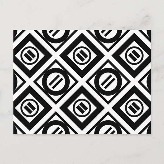 Zwart, gelijkwaardig gebarentaal Geometrisch patro Briefkaart (Voorkant)