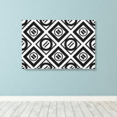 Zwart, gelijkwaardig gebarentaal Geometrisch patro Canvas Afdruk (Insitu (Houten vloer))