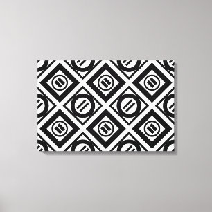 Zwart, gelijkwaardig gebarentaal Geometrisch patro Canvas Afdruk