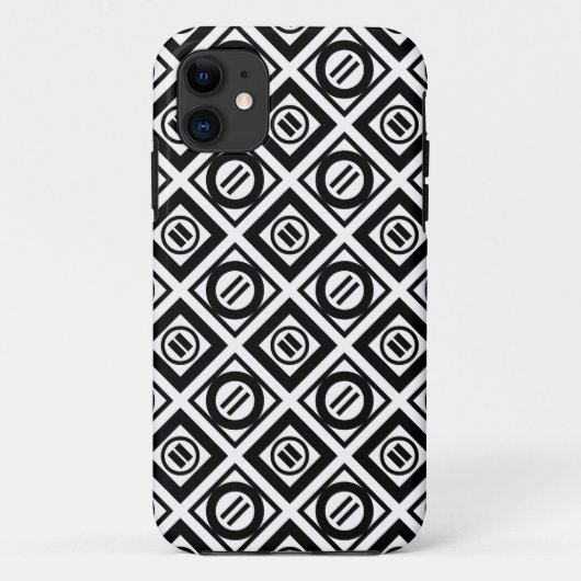 Zwart, gelijkwaardig gebarentaal Geometrisch patro Case-Mate iPhone Case (Achterkant)