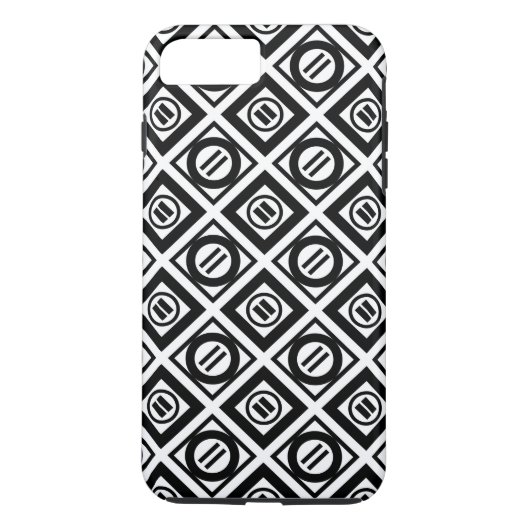 Zwart, gelijkwaardig gebarentaal Geometrisch patro Case-Mate iPhone Case (Achterkant)