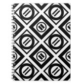 Zwart, gelijkwaardig gebarentaal Geometrisch patro Notitieboek (Voorkant)