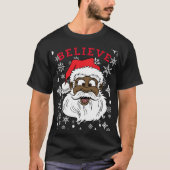 Zwart Geloof Santa Fun Gekke Santa Afrikaans Ameri T-shirt (Voorkant)