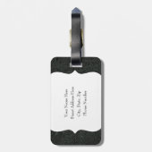 Zwart gelooid leder Bagagelabel (Achterkant verticaal)