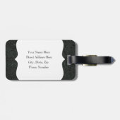 Zwart gelooid leder Bagagelabel (Achterkant horizontaal)