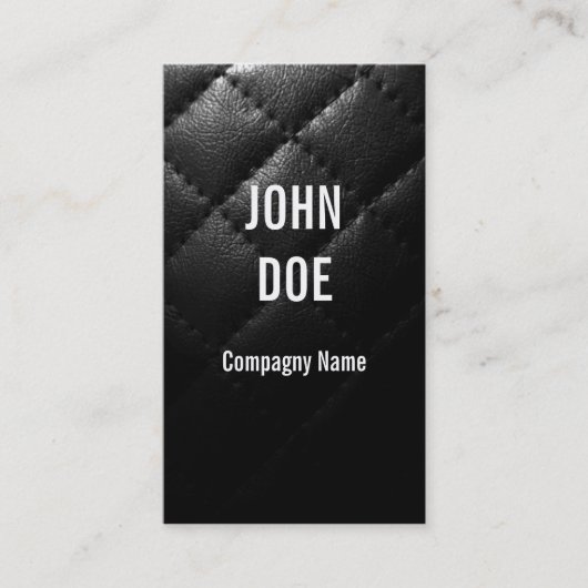 Zwart gelooid leder visitekaartje (Voorkant)