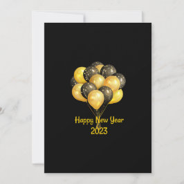 Zwart gelukkig nieuwjaar 2023 kaart