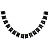 Zwart Gelukkige verjaardag bunting vlaggen, lichte Vlaggetjes (Alle)