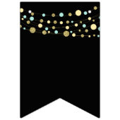 Zwart Gelukkige verjaardag bunting vlaggen, lichte Vlaggetjes (Eerste vlag)