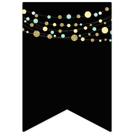 Zwart Gelukkige verjaardag bunting vlaggen, lichte Vlaggetjes (Eerste vlag)