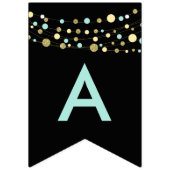 Zwart Gelukkige verjaardag bunting vlaggen, lichte Vlaggetjes (Derde vlag)