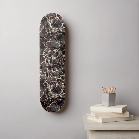 Zwart gemarmerd papieren  skateboard (Muurkunst)