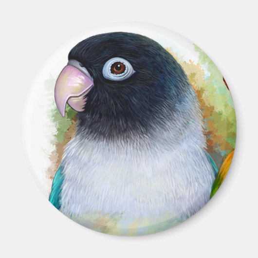 Zwart gemaskerde lovebird magneet (Voorkant)
