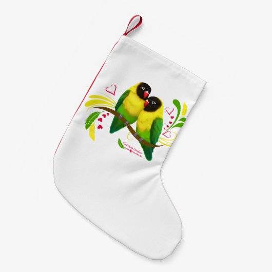 Zwart gemaskerde vedervogels kleine kerstsok (Voorkant (Hangend))