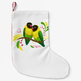 Zwart gemaskerde vedervogels kleine kerstsok