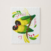Zwart gemaskerde vedervogels legpuzzel (Verticaal)