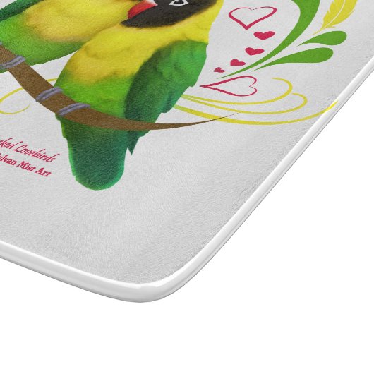 Zwart gemaskerde vedervogels snijplank (Hoek)