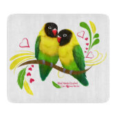 Zwart gemaskerde vedervogels snijplank (Voorkant)