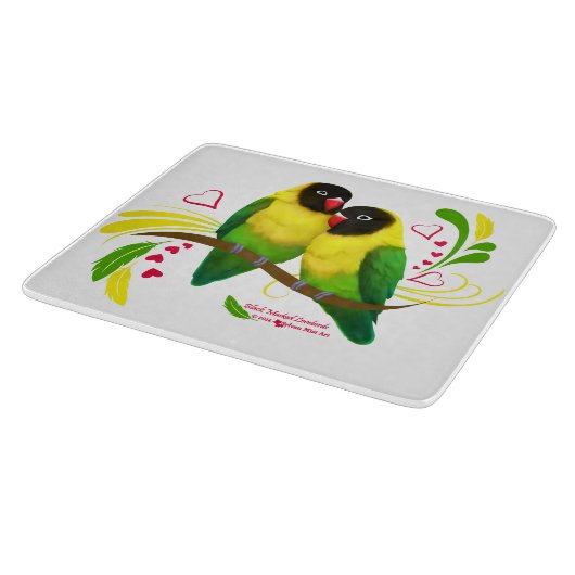 Zwart gemaskerde vedervogels snijplank (Hoek)