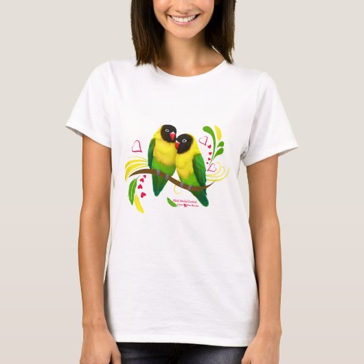 Zwart gemaskerde vedervogels t-shirt (Voorkant)