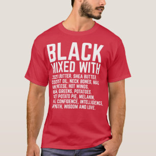 Zwart gemengd met kokosboter shea boter etc t-shirt