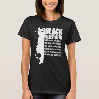 Zwart gemengd met zwarte geschiedenis maand Afrika T-shirt