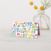 ZWART Gemstone Party Seating Escort Place Card Plaatskaartje (Achterkant)