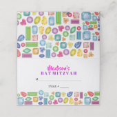 ZWART Gemstone Party Seating Escort Place Card Plaatskaartje (Buitenkant ongevouwen)