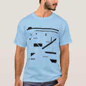 Zwart geometrisch Abstract Art MCM-geïnspireerd on T-shirt (Voorkant)