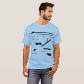 Zwart geometrisch Abstract Art MCM-geïnspireerd on T-shirt (Voorkant volledig)