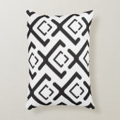 Zwart geometrisch concentrisch diamantvormpatroon accent kussen (Voorkant(Verticaal))