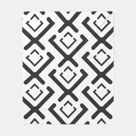 Zwart geometrisch concentrisch diamantvormpatroon fleece deken