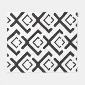Zwart geometrisch concentrisch diamantvormpatroon fleece deken (Voorkant (Horizontaal))