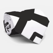 Zwart geometrisch concentrisch diamantvormpatroon stropdas (Opgerold)