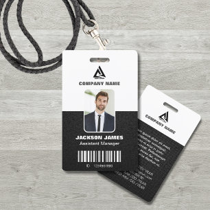 Zwart Geometrisch en wit Company Security ID Kaart Badge