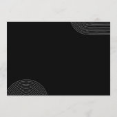 Zwart Geometrisch Icoon Tijdlijn Ceremonie Bruilof Programmakaart (Achterkant)