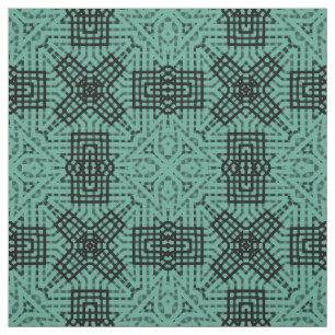 Zwart geometrisch kanten patroon op turquoise donk stof