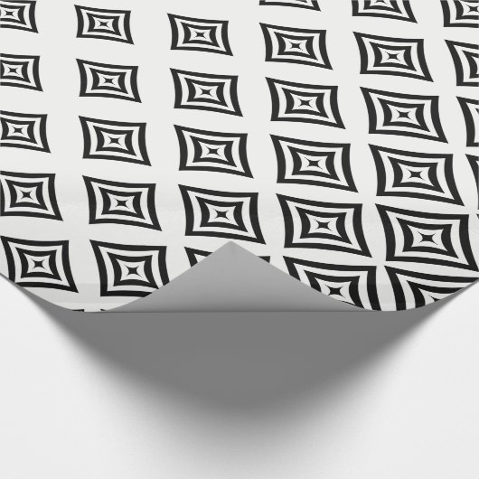 Zwart geometrisch ontwerp cadeaupapier (Hoek)