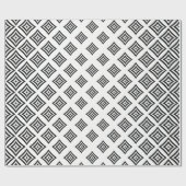 Zwart geometrisch ontwerp cadeaupapier (Vlak)