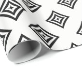 Zwart geometrisch ontwerp cadeaupapier (Rol Hoek)