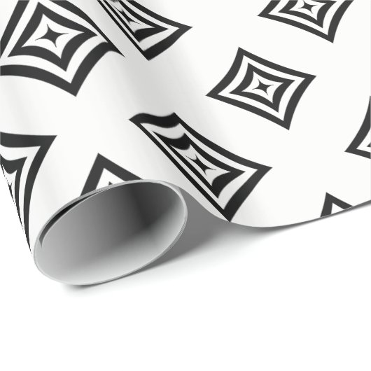 Zwart geometrisch ontwerp cadeaupapier (Rol Hoek)