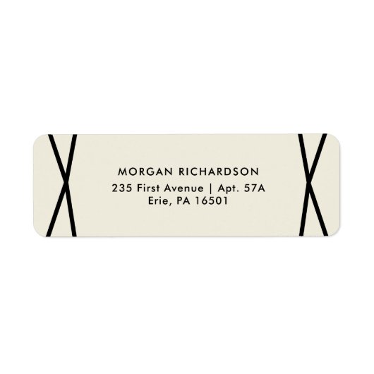 Zwart Geometrisch op Ecru Etiket (Voorkant)