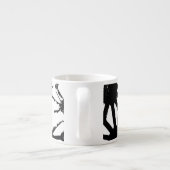 Zwart geometrisch patroon espresso kop (Achterkant)