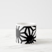 Zwart geometrisch patroon espresso kop (Voorkant)