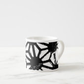Zwart geometrisch patroon espresso kop (Voorkant rechts)