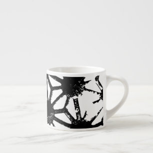 Zwart geometrisch patroon espresso kop